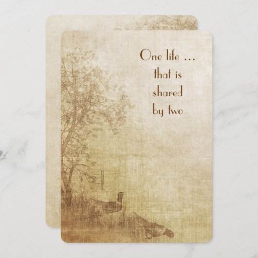 秋の結婚式の招待 招待状 (正面/裏面)