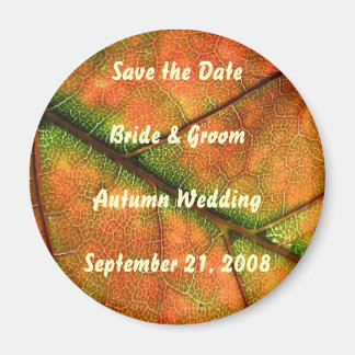 秋の結婚式の日付磁石を保存 マグネット