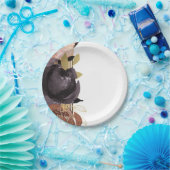 秋の結婚式はっきりしたグラムフラワーモダンフローラ ペーパープレート (パーティー)