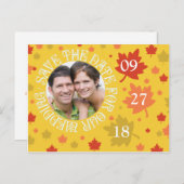 秋の結婚式は秋の色結婚を保存 案内ポストカード (正面/裏面)