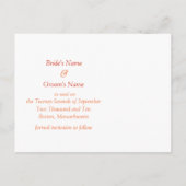 秋の結婚式は秋の色結婚を保存 案内ポストカード (裏面)