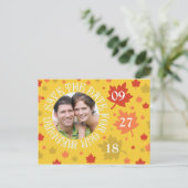 秋の結婚式は秋の色結婚を保存 案内ポストカード (スタンド正面)