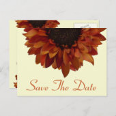 秋の結婚式ひまわり葉書を保存 案内ポストカード (正面/裏面)