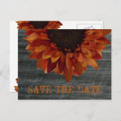 秋の結婚式ひまわり葉書を保存 案内ポストカード (正面/裏面)