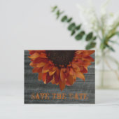 秋の結婚式ひまわり葉書を保存 案内ポストカード (スタンド正面)