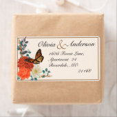 秋の結婚式アイボリーフローラ（昆虫）オオカバマダラ、モナーク蝶 ラベル (インサイチュ)