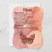 秋の結婚式イベントのメニュー ツリーと蝶 案内状 (正面)