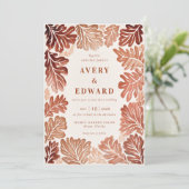 秋の結婚式エレガントボヘミアン水彩色 招待状 (スタンド正面)