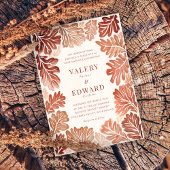 秋の結婚式エレガントボヘミアン水彩色 招待状