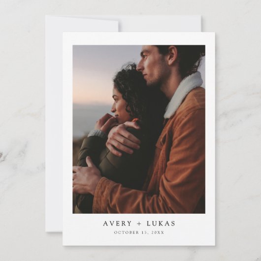 秋の結婚式エレガントBoho写真 招待状 (裏面)