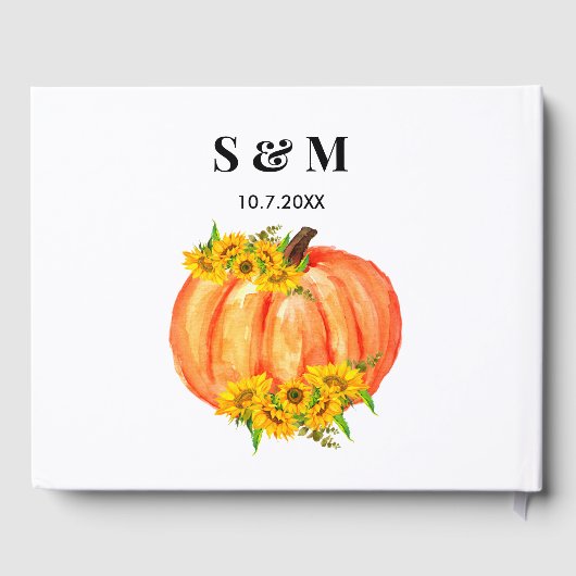 秋の結婚式オレンジカボンプキンサンフラワー ゲストブック (裏面)