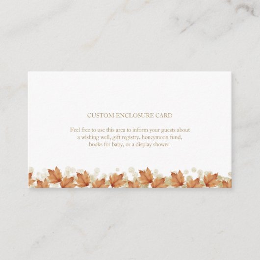 秋の結婚式カスタムエンクロージャカード エンクロージャーカード (正面)