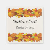 秋の結婚式カスタムナプキンステンプレート スタンダードカクテルナプキン (正面)