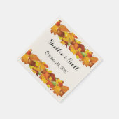 秋の結婚式カスタムナプキンステンプレート スタンダードカクテルナプキン (角)