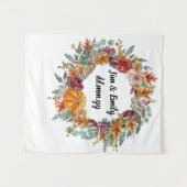 秋の結婚式カスタム披露宴ホリデーフォトブース タペストリー (正面(横))