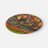 秋の結婚式カラー素朴秋のシーンラブ ペーパープレート (アングル)