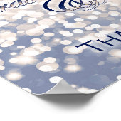 秋の結婚式カード&ギフトサイン – シャンパン&ネイビー ポスター (角)