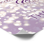 秋の結婚式カード&ギフトサイン – シャンパン&プラム ポスター (角)