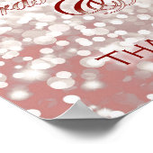 秋の結婚式カード&ギフトサイン – シャンパン&レッド ポスター (角)