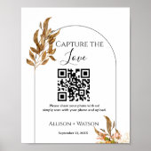 秋の結婚式キャプチャ愛QRコード結婚の写真 ポスター (正面)