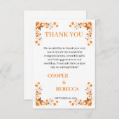 秋の結婚式クーパー&レベッカサンキューカード サンキューカード (正面/裏面)