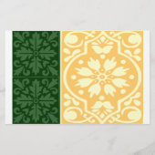 秋の結婚式グリーンクリームフライヤーテンプレート チラシ (裏面)