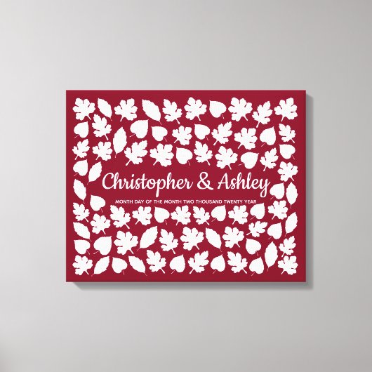 秋の結婚式ゲストブックオルタナティブ75葉ゲスト キャンバスプリント (正面)