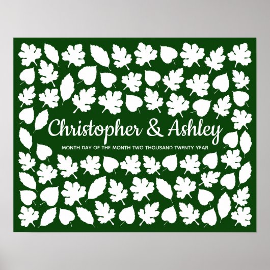 秋の結婚式ゲストブック代替 75ゲスト 葉 ポスター (正面)