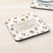 秋の結婚式コースター コースター (左側)