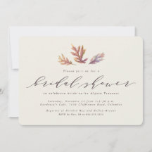 秋の結婚式シャワーの招待