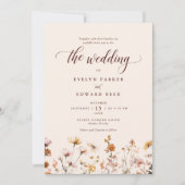 秋の結婚式シンプルフローラ 招待状 (正面)