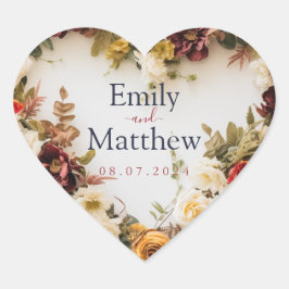 秋の結婚式シール ハートシール