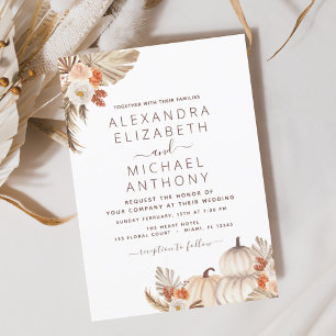 秋の結婚式パンパスグラスパンプキンテラコッタ 招待状