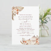 秋の結婚式パンパスグラスパンプキンテラコッタ 招待状 (スタンド正面)