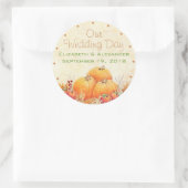 秋の結婚式パンプキンゲストフライトサンキュー ラウンドシール (バッグ)