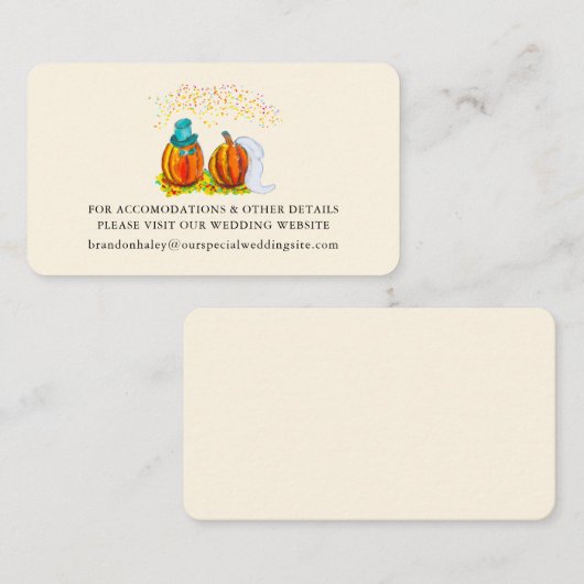 秋の結婚式パンプキンスWebサイト エンクロージャーカード (正面/裏面)