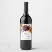 秋の結婚式ヒマワリとバラブルゴーニュワインラボ ワインラベル (正面)