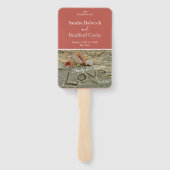 秋の結婚式ビーチ、シェルズラブサンドコーラルピーチ ハンドファン (裏面)