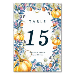 秋の結婚式フローラカボチャ テーブルナンバー