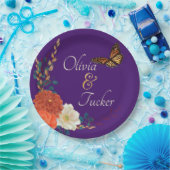 秋の結婚式フローラバタフライカスタム紙プレート ペーパープレート (パーティー)