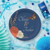 秋の結婚式フローラバタフライカスタム紙プレート ペーパープレート (パーティー)