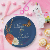 秋の結婚式フローラバタフライカスタム紙プレート ペーパープレート (パーティー)