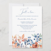 秋の結婚式フローラ水彩 招待状 (正面)