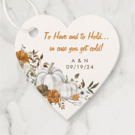 秋の結婚式ブランケット素朴フローラパンプキン フェイバータグ