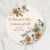 秋の結婚式ブランケット素朴花 フェイバータグ (裏面)