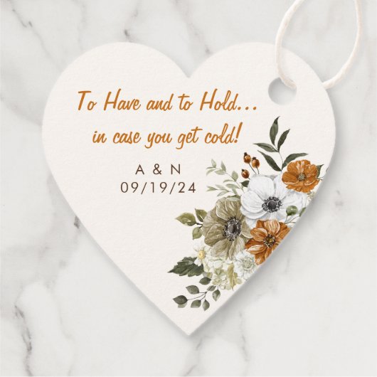 秋の結婚式ブランケット素朴花 フェイバータグ (裏面)