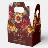 秋の結婚式ブルゴーニュバラひまわり感謝していあなた フェイバーボックス (オープン)