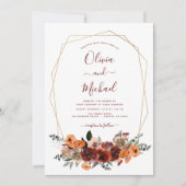秋の結婚式ブルゴーニュユーカリフローラ 招待状 (正面)