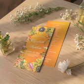 秋の結婚式プログラムオータムメープル葉パンプキンス プログラム