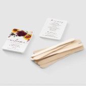 秋の結婚式プログラムサンフラワーズブルゴーニュバラハン ハンドファン (組立なし)